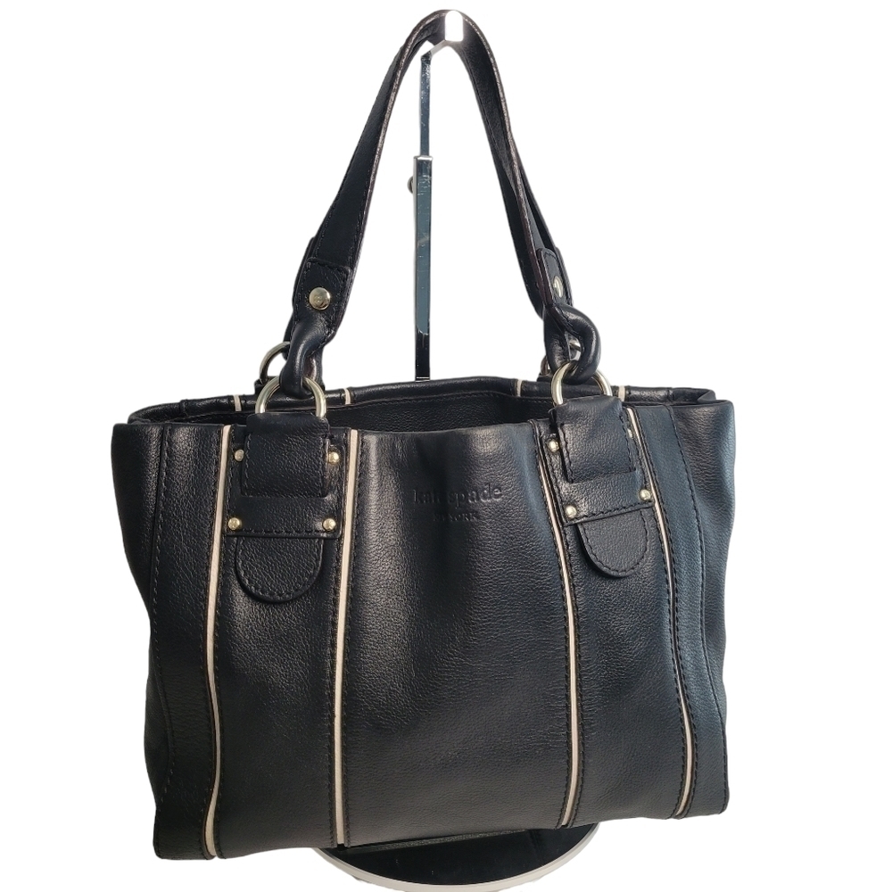 Kate Spade Black & Cream Leather Satchel
